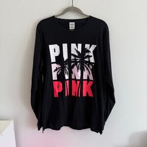 Women's Large Oversized Long Sleeve PINK Tee